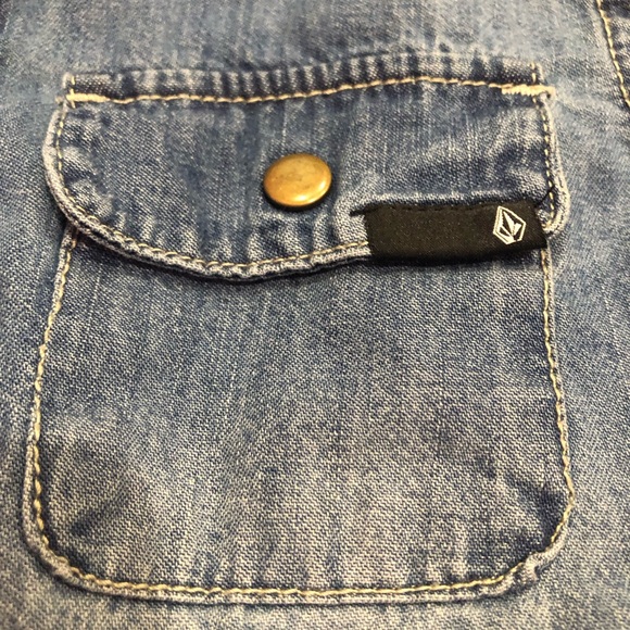 Volcom Denim Snap Button Long  Sleeve Shirt Size 4T - Picture 4 of 8